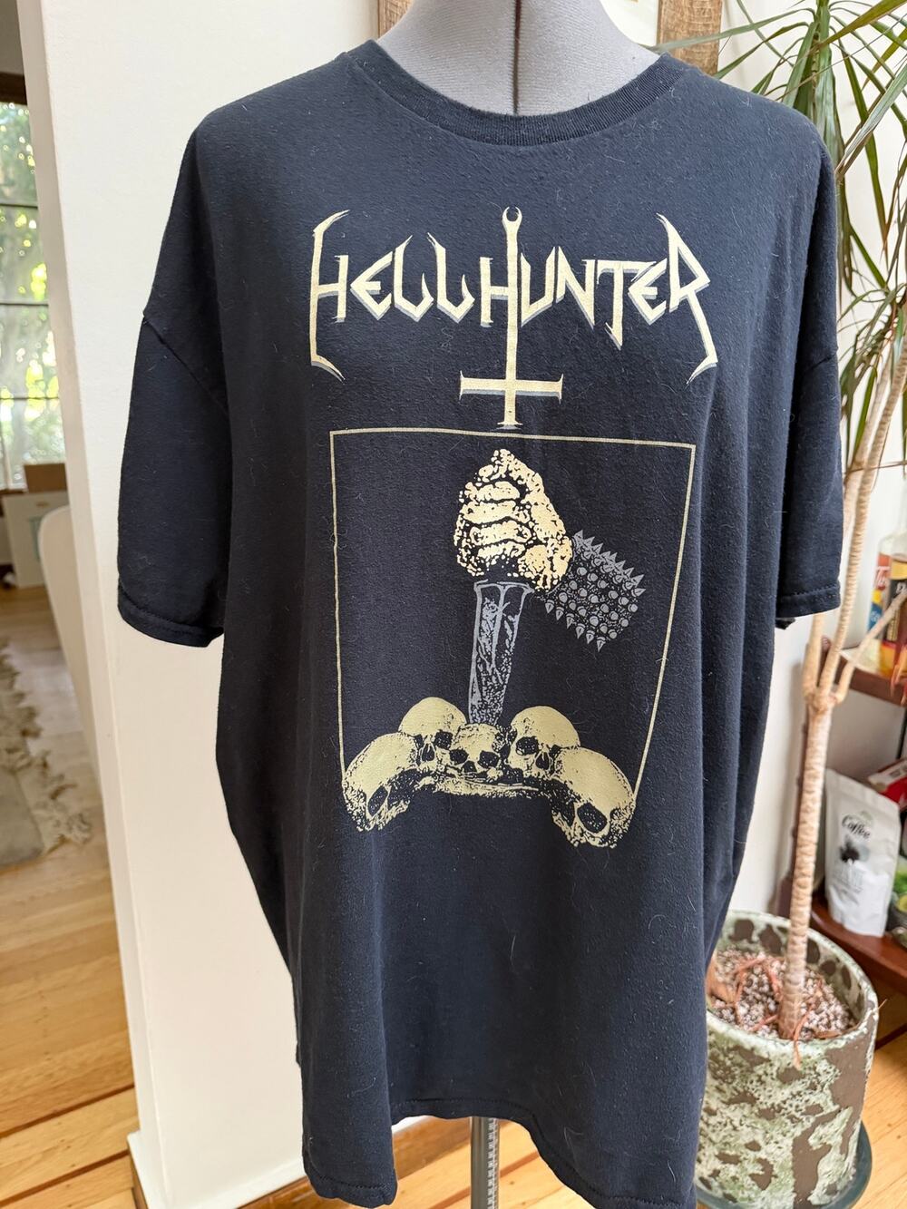 Hellhunter Graphic Tee Black XL Heavy Cotton Dagger Skulls Gothic Metal T-Shirt